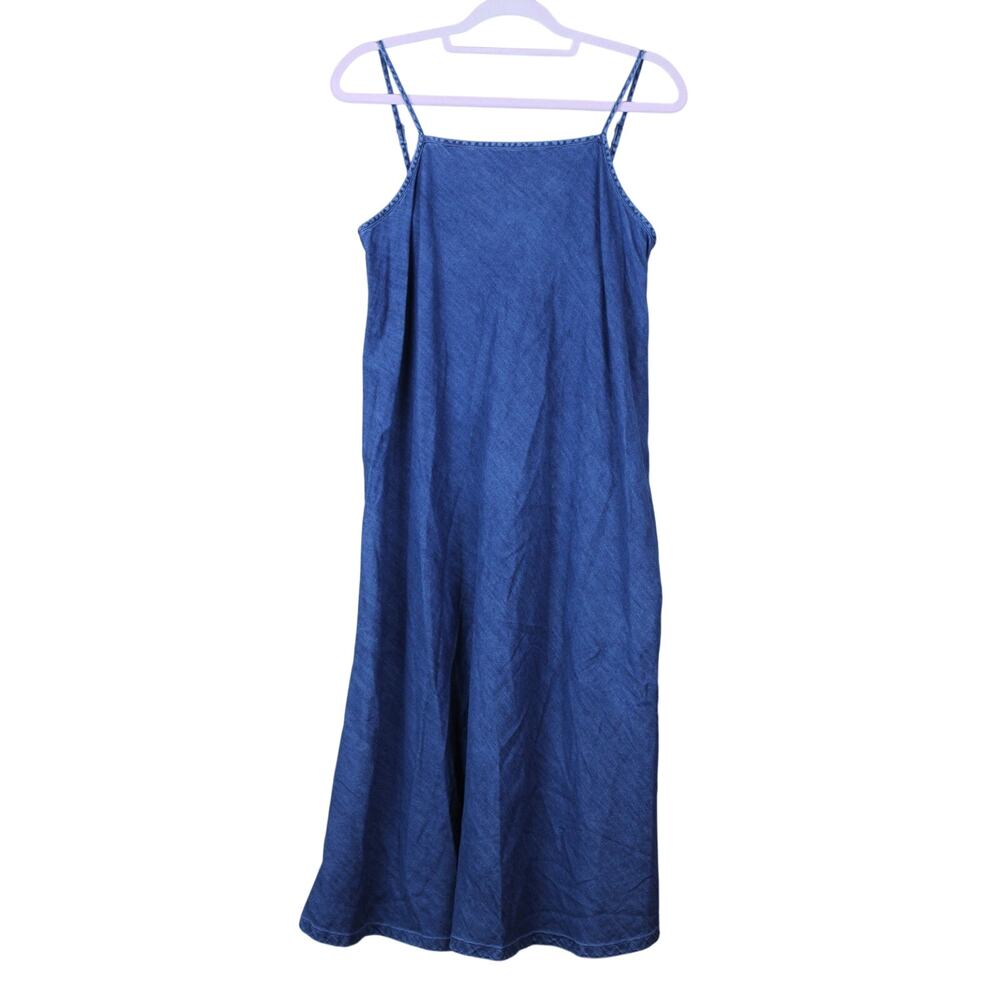 Gap Boho Chic Cottagecore Denim Blue A-line Cotton Casual Summery Midi Dress M